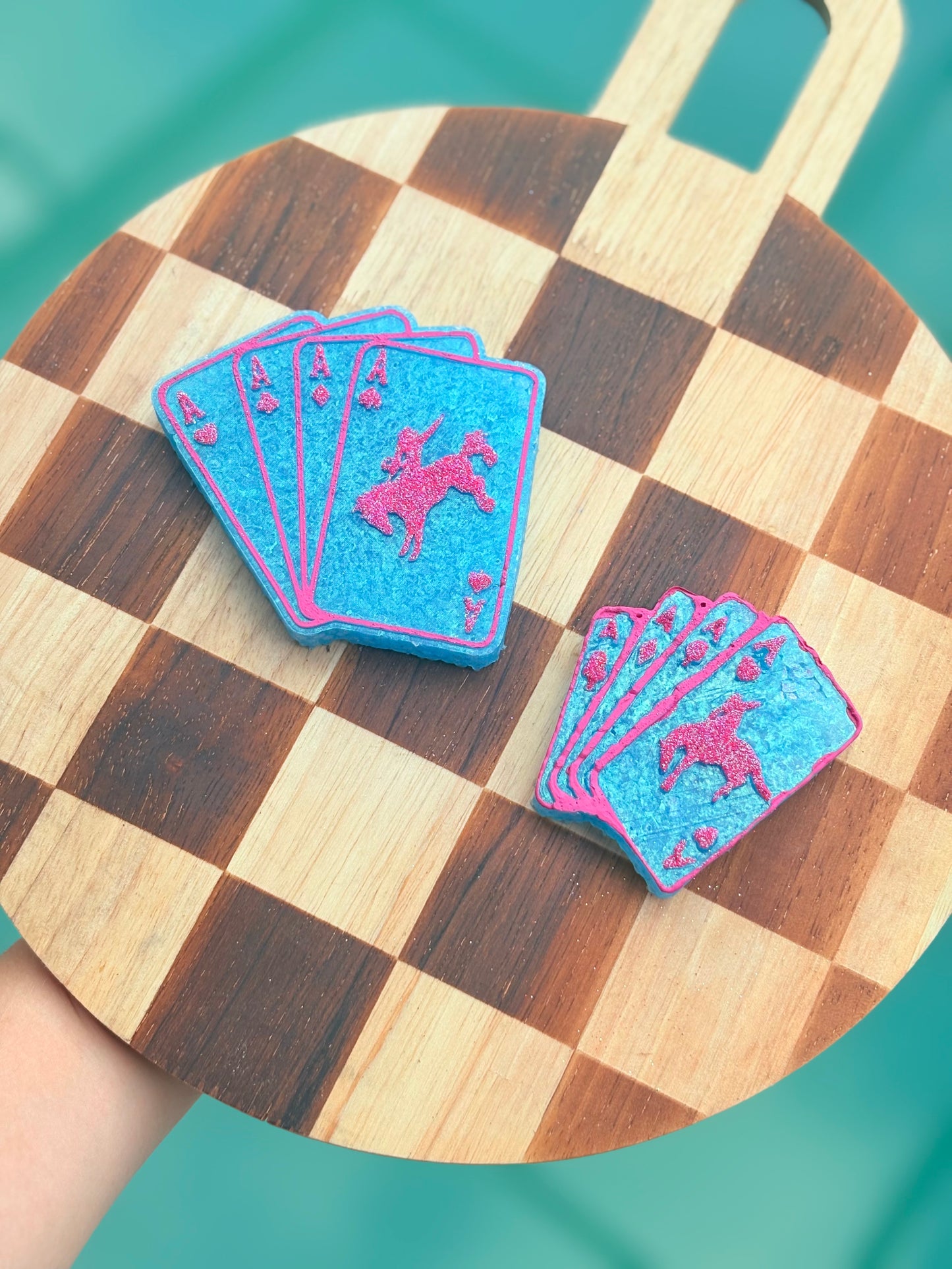Teal cards freshie set