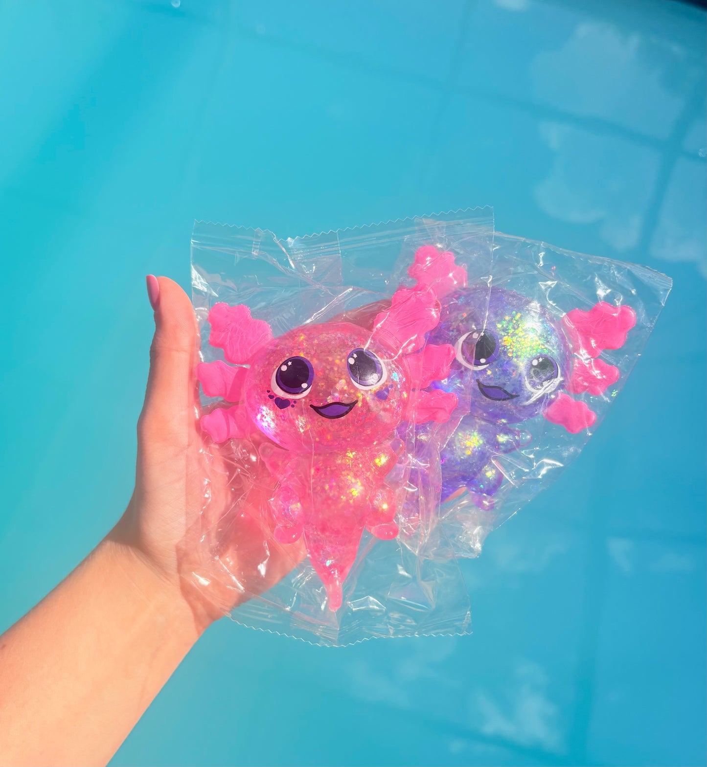 Glitter Axolotl squishie
